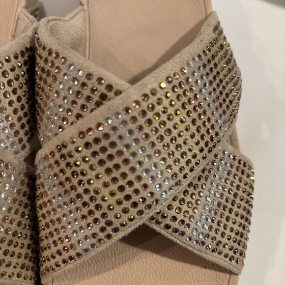 FITFLOP Sz 7 Strobe Crisscross Slide Confort Sandals with Rhinestone Encrusted - Picture 4 of 9